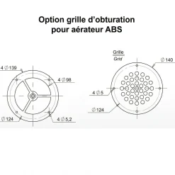 Grille d'oturation pour ventilateur ABS blanc