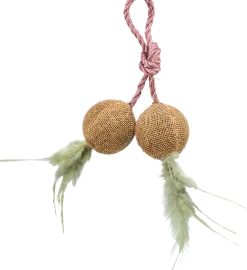 Jouet chat 2 balles sur une corde