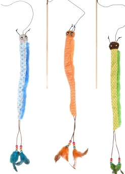 Jouet chat Kirk canne à pêche + chenille