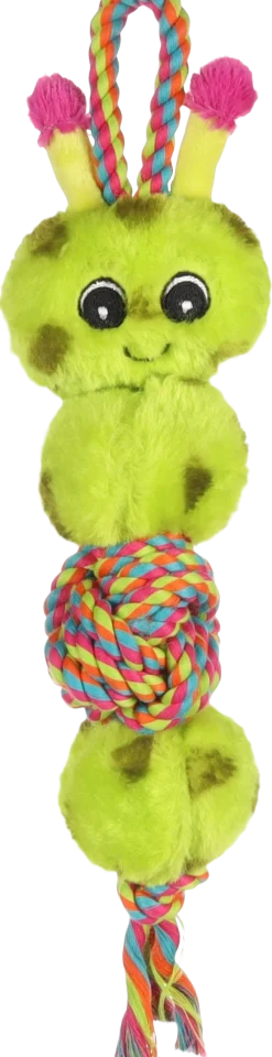 Jouet chien chenille peluche avec corde