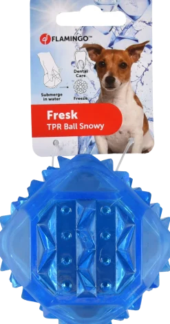 Jouet chien TPR SNOWY balle bleu, 8.3cm