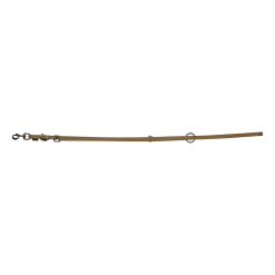 Laisse Biothane beige / tan multipositions 2 m x 16 mm - mousqueton nickelé