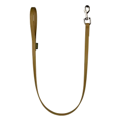 Laisse Biothane beige / tan 1 m x 16 mm - mousqueton nickelé