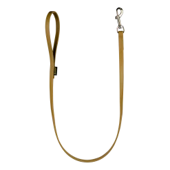 Laisse Biothane beige / tan 1 m x 12 mm - mousqueton nickelé
