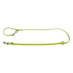Laisse Biothane jaune multipositions 2 m x 16 mm - mousqueton nickelé