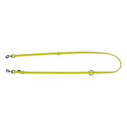 Laisse Biothane jaune multipositions 2 m x 16 mm - mousqueton nickelé