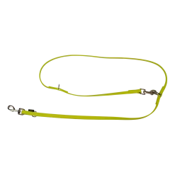 Laisse Biothane jaune multipositions 2 m x 16 mm - mousqueton nickelé