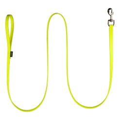 Laisse Biothane jaune 2 m x 16 mm - mousqueton nickelé