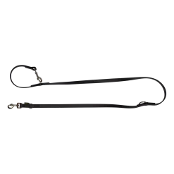 Laisse Biothane noire multipositions 2 m x 19 mm - mousqueton nickelé