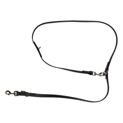 Laisse Biothane noire multipositions 2 m x 19 mm - mousqueton nickelé