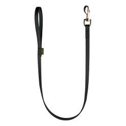 Laisse Biothane noire 1 m x 16 mm - mousqueton nickelé