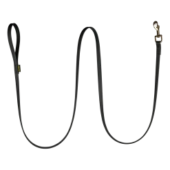 Laisse Biothane noire 2 m x 16 mm - mousqueton nickelé