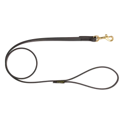Laisse Biothane noire 1 m x 12 mm - mousqueton laiton