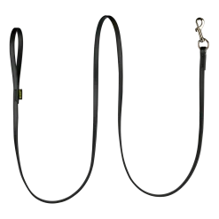 Laisse Biothane noire 2 m x 12 mm - mousqueton laiton
