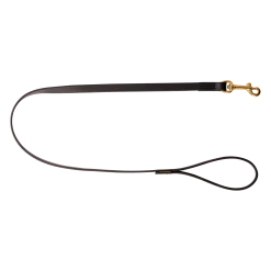 Laisse Biothane noire 1 m x 16 mm - mousqueton laiton