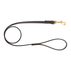 Laisse Biothane noire 1 m x 16 mm - mousqueton laiton