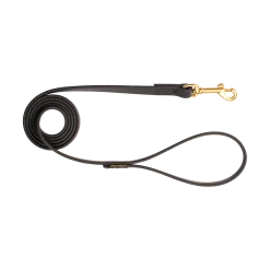 Laisse Biothane noire 1.50 m x 16 mm - mousqueton laiton
