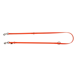 Laisse Biothane orange multipositions 2 m x 16 mm - mousqueton nickelé