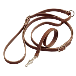 Laisse cuir bandoulière 1.80 x 10 mm - marron