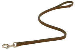 Laisse cuir cousue double 1 m x 16 mm - marron