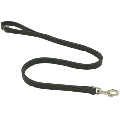 Laisse cuir cousue double 1.40m x 20 mm - noir