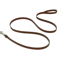 Laisse cuir cousue 2 m x 12 mm - marron