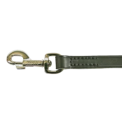 Laisse cuir cousue 2.50 m x 10 mm - noir