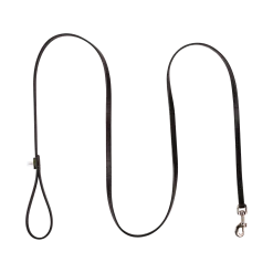 Laisse cuir cousue 2 m x 12 mm - noir