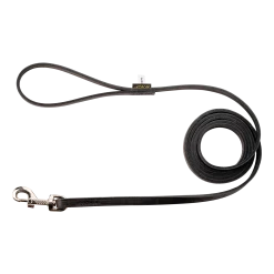 Laisse cuir cousue 2 m x 12 mm - noir