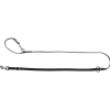 Laisse cuir cousue 3 positions 2m x 18 mm - noir