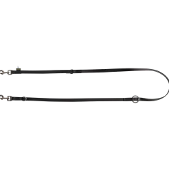 Laisse cuir cousue 3 positions 2m x 18 mm - noir
