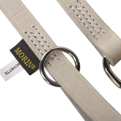 Laisse cuir cousue 3 positions 2 m x 18 mm - chromé