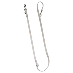 Laisse cuir cousue 3 positions 2 m x 18 mm - chromé