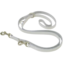 Laisse cuir cousue 3 positions 2 m x 18 mm - chromé