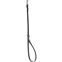 Laisse cuir 2 positions 1.50 x 18 mm - noir