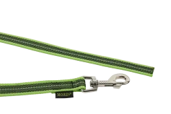 Laisse de conduite REFLE gomme sans poignée 1 m x 20 mm - VERT