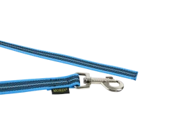 Laisse de conduite REFLE gomme sans poignée 1 m x 20 mm - BLEU