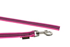 Laisse de conduite REFLE gomme sans poignée 1 m x 20 mm - ROSE