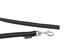 Laisse de conduite REFLE gomme sans poignée 1 m x 20 mm - NOIR