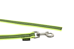 Laisse de conduite REFLE gomme sans poignée 1 m x 20 mm - JAUNE