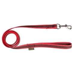 Laisse gomme avec poignée 1.50 m x 20 mm rouge