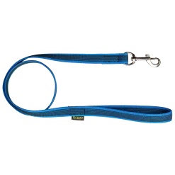 Laisse gomme avec poignée - 1 m x 20 mm BLEU FONCE