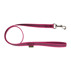 Laisse gomme avec poignée - 1 m x 20 mm FUSCHIA
