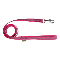 Laisse gomme avec poignée 1.50 m x 20 mm FUSCHIA