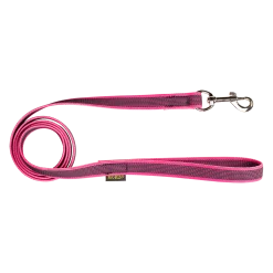 Laisse gomme avec poignée 1.50 m x 20 mm Rose