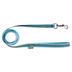 Laisse gomme avec poignée 1.50 m x 20 mm Bleu ciel