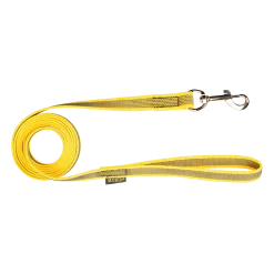 Laisse gomme avec poignée - 2 m x 20 mm JAUNE
