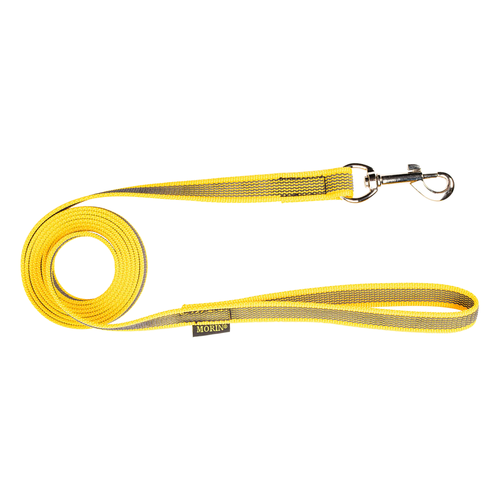 Laisse gomme avec poignée - 2 m x 20 mm JAUNE
