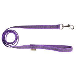 Laisse gomme avec poignée 1.50 m x 20 mm VIOLET