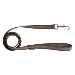 Laisse gomme avec poignée 1.50 m x 20 mm MARRON